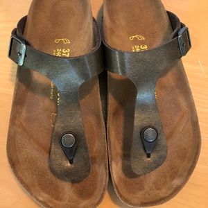 Birkenstock’s. Sold